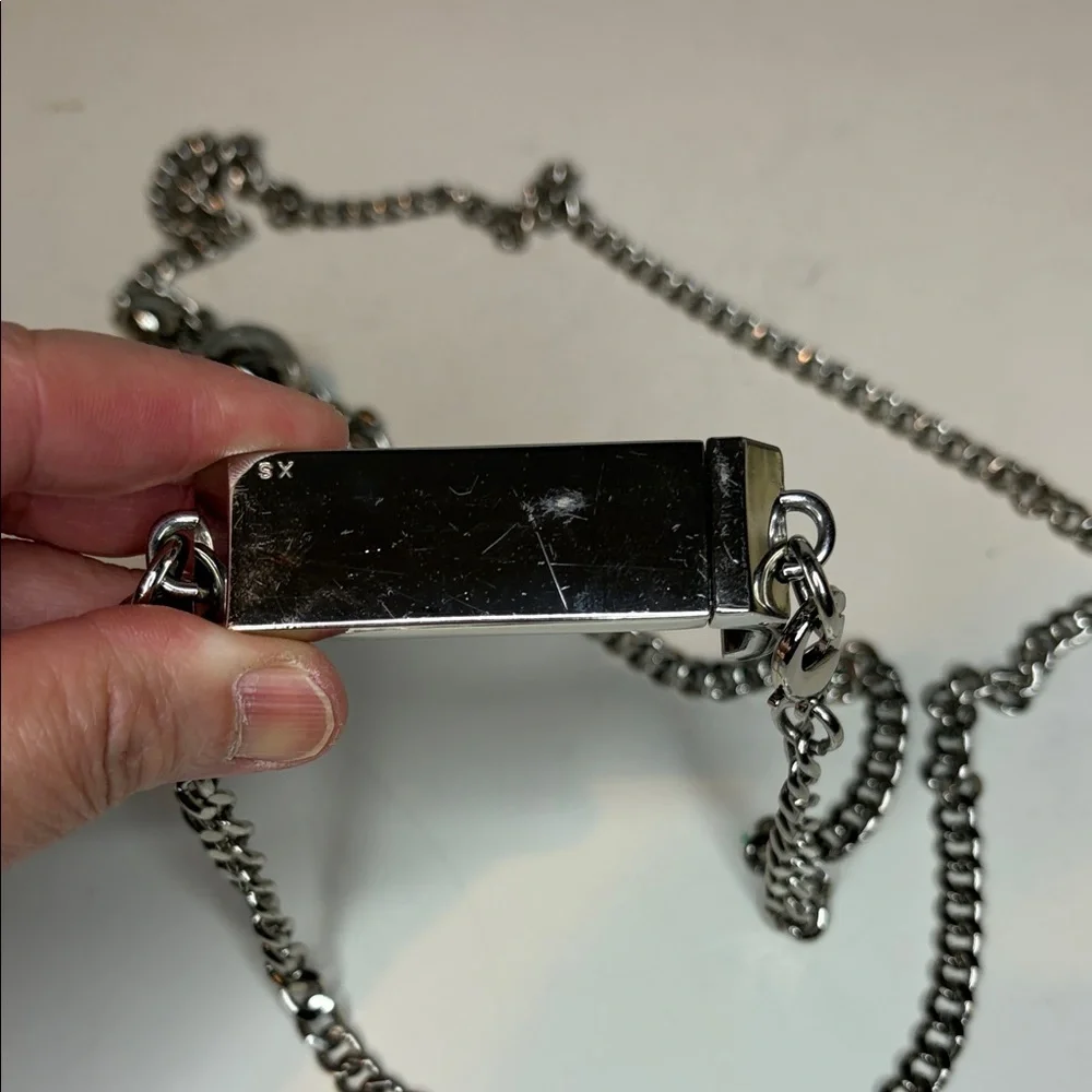 Stylish silver white Phone lanyard with adjustable ball Chain